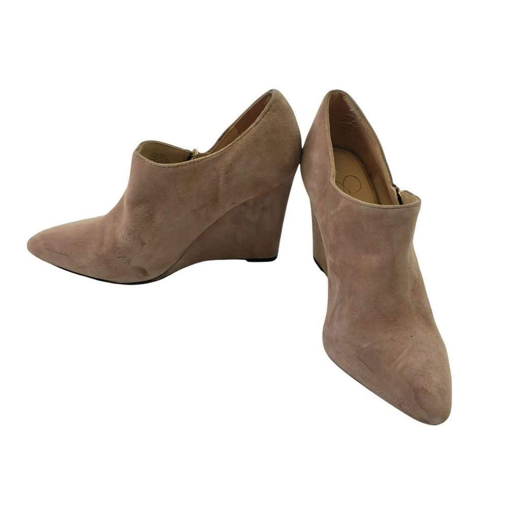 Jessica Simpson JP-Cutey Suede Ankle Wedge Booties